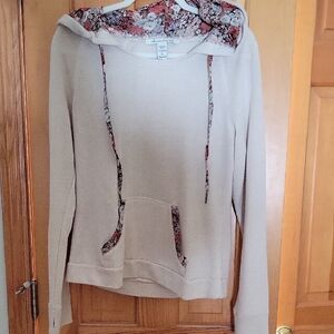 American Rag Cream Hoodie with Floral Accent